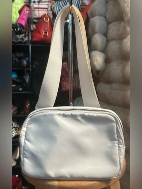 Everyday White Ivory Nylon Crossbody Bag with Wide Strap LIKE NEW!